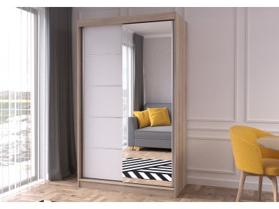 Гардероб с плъзгащи врати NEOMI 05 (корпус дъб сонома/лице бял)